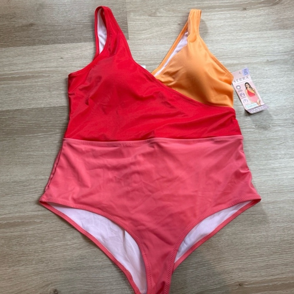 Serra Red and Orange Women's One Piece XL